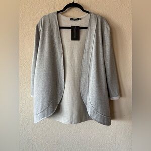 Nommo‎ Grey Open Front Sweatshirt Cardigan/Blazer NWT